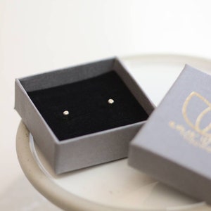 White Gold Studs / Solid 9ct Recycled White Gold / Second Piercing Studs Tiny Dot image 3