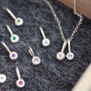Birthstone Pendants with Real Gemstones, Pop of Colour for Charm Necklace