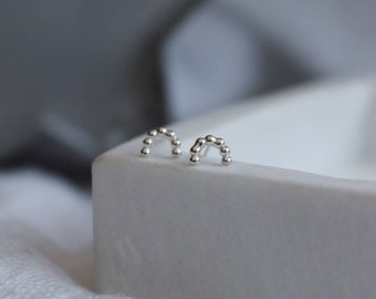 Silver Rainbow Studs / Sterling Silver Earrings / Teacher Gifts