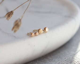 9ct Gold Tiny Dot Studs: Recycled Everyday Gold Earrings