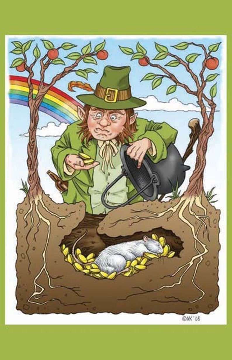 Lucky Rat Card for St Patrick's Day Etsy