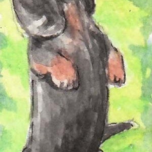 Begging Dachshund Hand Painted Pendant Wearable Art image 2