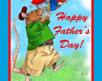 Father's Day Toss Card, original art by The Illustrated Rat