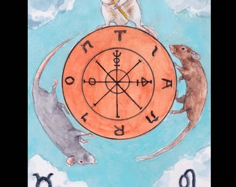 Wheel of Fortune Card, The Rata Arcana Rat Tarot