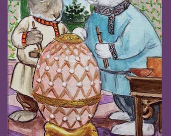 Russian Easter Bunnies Card