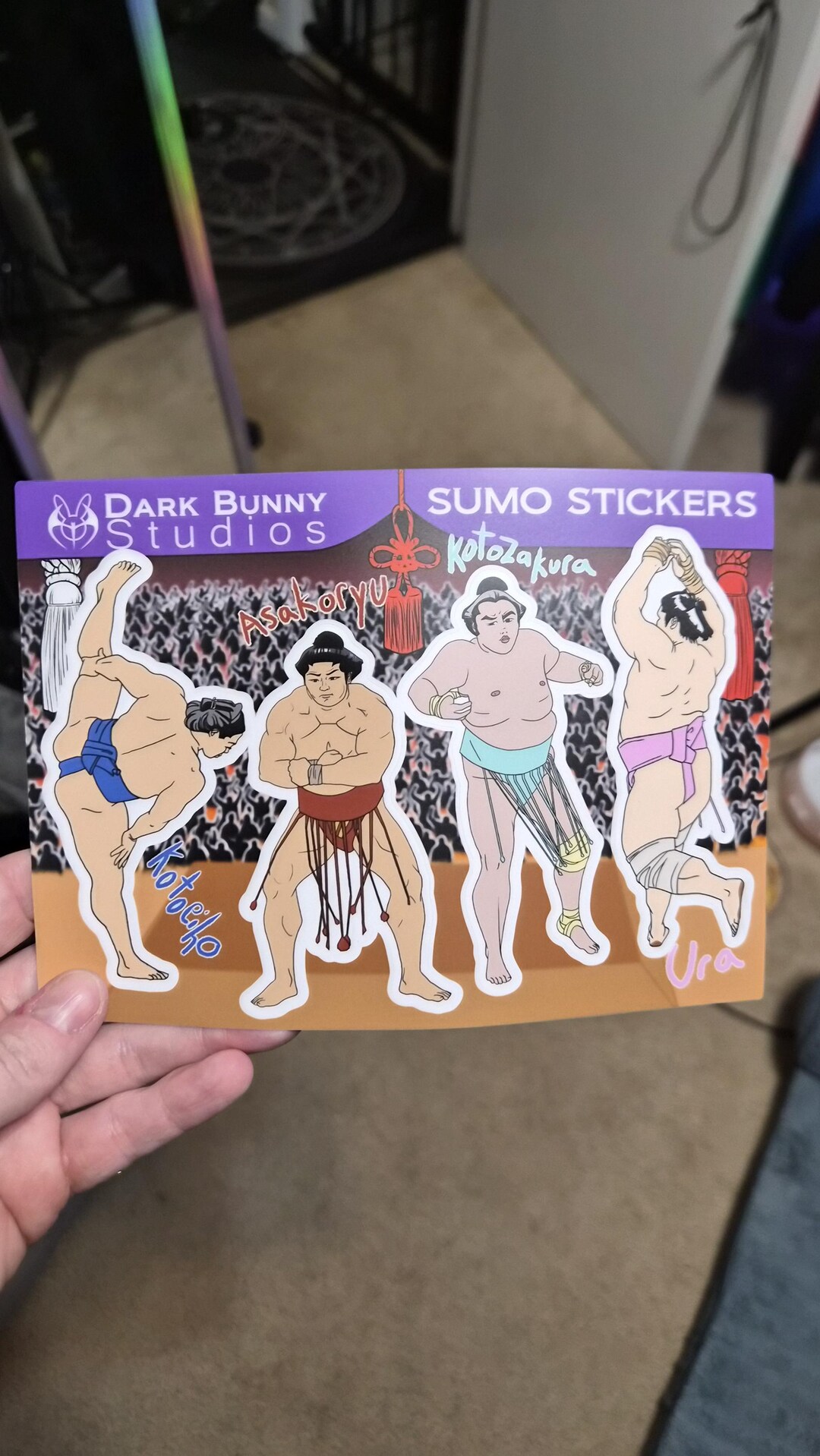 Sumo Sticker Sheet With 4 Stickers. Ura Kotoeiho Asakoryu Kotozakura - Etsy