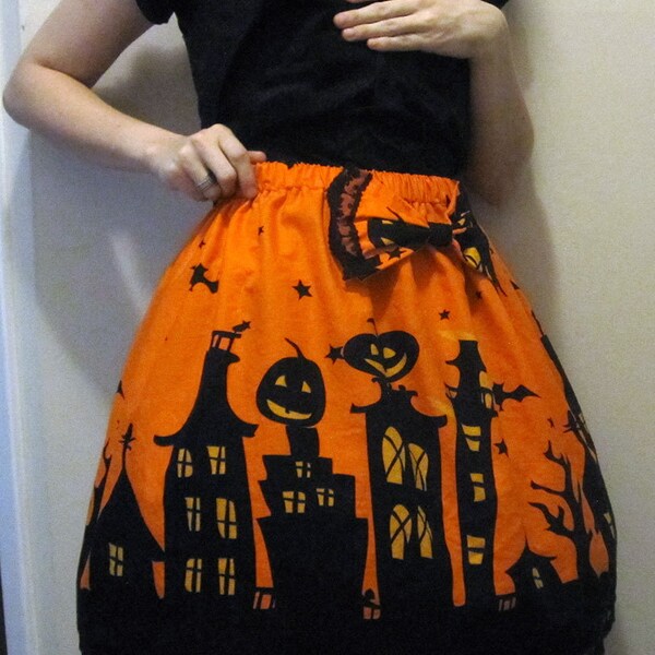 Black & Orange Pumpkintown Skirt