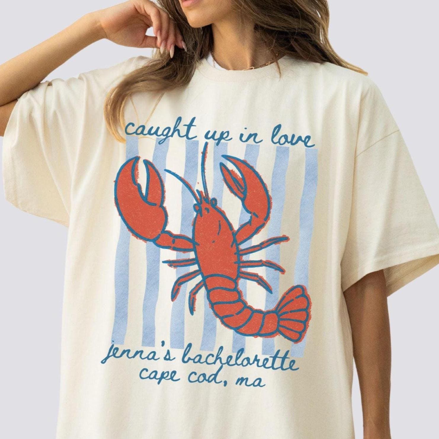 Caught Up In Love Bachelorette Party Shirt, Lobster Shirt, Coastal Granddaughter Bachelorette, Matching Bridal Party Outfit, Bridesmaid Gift