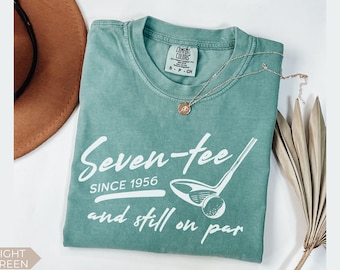 70th Birthday Golf Shirt, Grandpa Birthday Golf Gift, Turning 70 Birthday Comfort Colors Shirt, Seven-Tee Shirt, Papa Seventieth Birthday