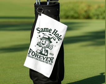 Custom Bachelor Party Golf Towels, Same Hole Forever Golf Towels, Bachelor Party Favors, Matching Groomsman Gifts, Golf Bachelor Party