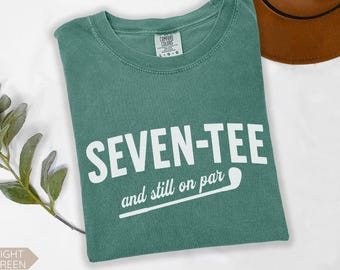 70th Birthday Golf Shirt, Grandpa Birthday Golf Gift, Turning 70 Birthday Comfort Colors Shirt, Seven-Tee Shirt, Papa Seventieth Birthday