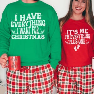 Pregnancy Christmas Announcement Shirt, Funny Couples Pregnancy Reveal, Couples Matching Pajama Tops, Pregnancy Announcement Sweatshirt