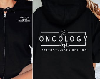 Custom Oncology Nurse Sweatshirt,  Personalized ONC Nurse Crewneck, Hematology Onc Nurse, Peds Onc Nurse Sweatshirt, Nurse Zip Up Hoodie