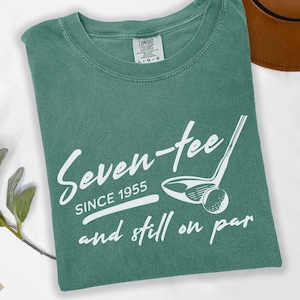 70th Birthday Golf Shirt, Grandpa Birthday Golf Gift, Turning 70 Birthday Comfort Colors Shirt, Seven-Tee Shirt, Papa Seventieth Birthday