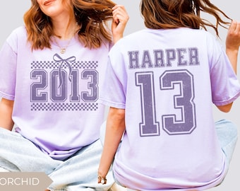 13th Birthday Shirt, Thirteenth Birthday Gift For Daughter, Turning 13 Gift, Custom Birth Year TShirt, Personalized Name, Official Teenager
