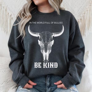 Boho Cow Skull Sweatshirt, Howdy Shirt, Wild West Shirt, Cowgirl Shirt, Bull Skull Shirt, Country Music Shirt, Wild West Sweatshirt