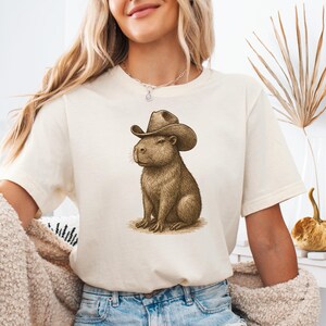Chemise de cowboy Capybara, chemise Capybara, chemises pour rongeurs, chemises de cowboy, chemise Western Capybara, t-shirt Capybara, t-shirt vintage thème western