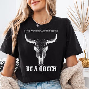 Boho Cow Skull Shirt, Howdy Shirt, Wild West Shirt, Cowgirl Shirt, Bull Skull Shirt, Country Music Shirt, Wild West Shirt, Vintage Cowgirl