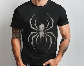 Camiseta con gráfico de araña vintage, camiseta de araña con cubrezapatillas, camiseta de entrenamiento retro, camiseta de araña extragrande, camiseta de héroe retro, camiseta con dibujo a mano de arte oscuro