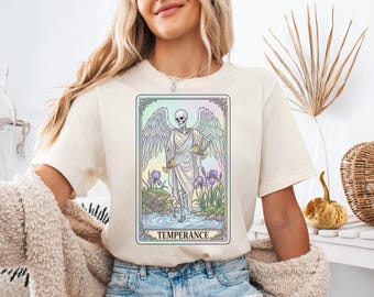Temperance Tarot Card Shirt Crying Angel Haserot Statue Gothic