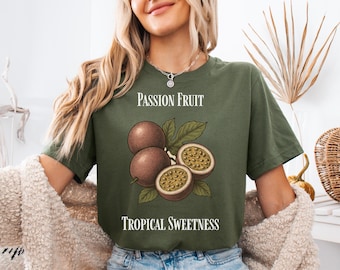 Passion Fruit Retro Commercial Graphic Shirt, Vintages Passion Fruit Label Shirt, Exotic Fruit Lover Tee, Cute Graphic Shirt, Cool Gift
