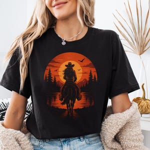 Ride into the Sunset Cowgirl Shirt, Rodeo Shirt, Cowgirl Sweatshirt, Country Concert Shirt, Western Graphic Tee For Women, Western Crewneck