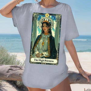 The High Priestess Tarot Shirt, Tarot Card Shirts, Astrology Tarot Card Shirt, Astrology Tee, Occult Shirt, Mystical Shirt, Witchy Tee