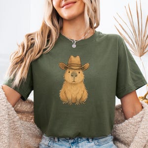 Chemise Cowboy Capybara, Chemise Capybara, Chemises Rongeurs, Chemises Cowboy, Chemise Capybara Western, T-shirt Capybara, T-shirt Graphique Thème Western