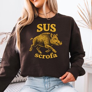 Vintage Boar Sweatshirt, Sus scrofa Tee, Dark Academia Clothing, Scientific Illustration Top, Biology Student Gift, Retro Nature Lover