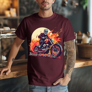 Bone to be Wild Shirt, Biker Shirt, Retro Biker Shirt, Biking Shirt, Retro Biking Shirt, Bike Skeleton Shirt, Skeleton Shirt, Halloween Tee