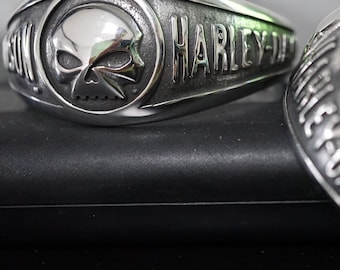 Men's Biker Stainless Steel Skull Harley Davidson Biker Bracelet Jewelry Steel Bangle NEW