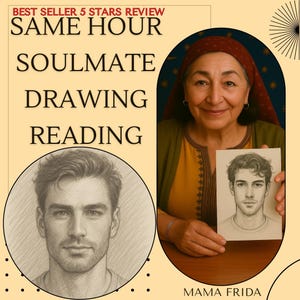 Soulmate Drawing + Tarot Reading , Same Hour Draw My Soulmate Future husband/wife Soulmate Reading Sketch Psychic Love Reading Fast Delivery