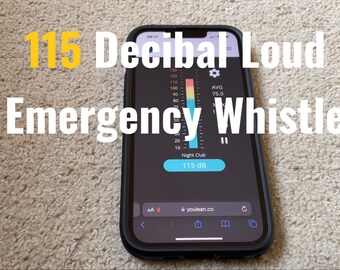 115 Decibel Loud Compact Emergency Whistle Glow In The Dark 3D Printed