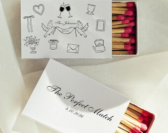 Plantilla de caja de cerillas personalizada para bodas, cerillas personalizadas para bodas en cabañas, lazo de pájaros del amor.