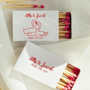 Love Birds Wedding Matchbox Template, Personalized Match Favor (Digital Download)