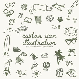 Aangepast pictogram Handgetekende pictogrammen voor huwelijksuitnodigingen Menu's Handgetekende doodle-pictogrammen Hoogtepunten Instagram-verhaal Esthetische pictogrammen sociale media