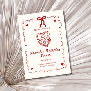 Hand gezeichnete wunderliche Hochzeit einladen Tini Bit ältere Einladung Bearbeitbare Vorlage Cupid Coquette Girls Night Ein Tini Bit älteres Menü