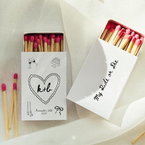 Hand Drawn Wedding Matchbox Template Bridal Shower Template for Matchboxes Wedding Favors for Wedding Design Custom Matchbox