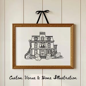 Custom Venue Drawing Design Wedding Housewarming Gift for Wedding Favor Personalized Home Drawing Unique Gift Venue Gift Custom Matchbook