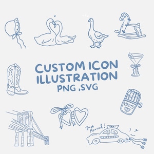 Custom Hand-Drawn Icon: Wedding, Social Media (PNG, SVG Digital Download) image 1