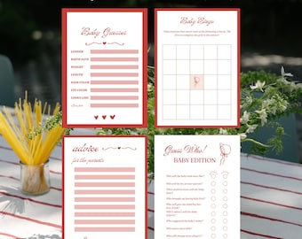 Ciao Baby Shower Games Template Bundle, Italian Baby Shower Games Theme Ciao Bambina  For Baby Shower That's Amore Baby