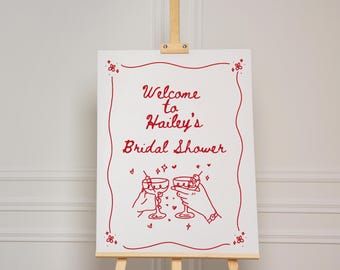 Martini Cheers Bachelorette Welcome Sign (Editable Template) (Digital Download)