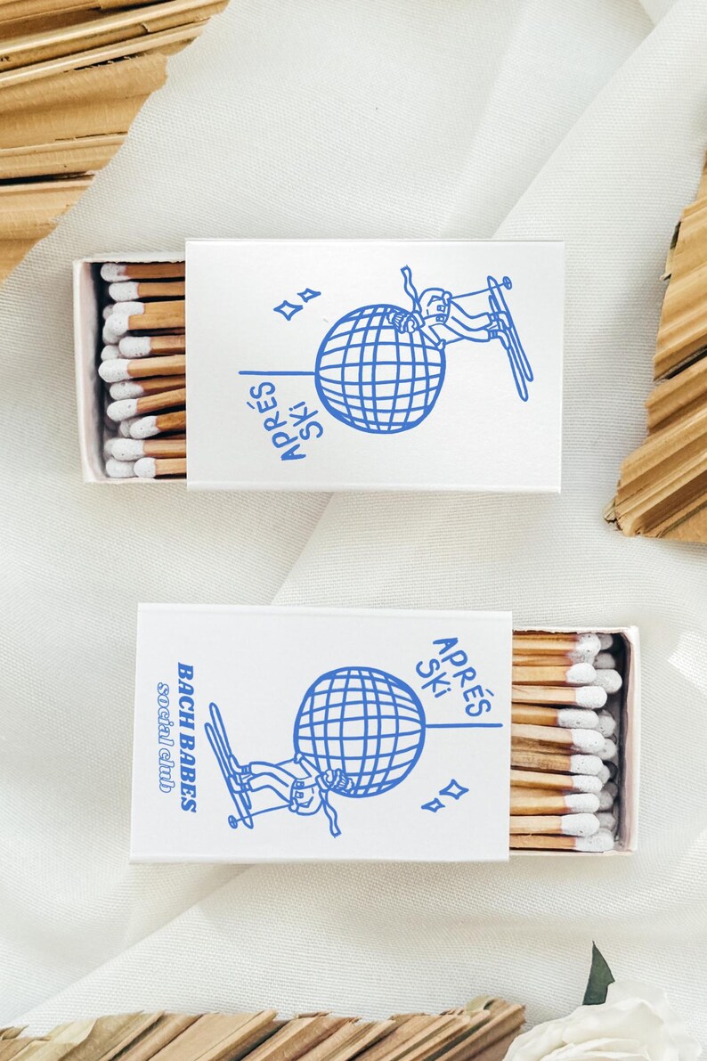 Apres Ski Bachelorette Matchbox Template, Personalized Party Favors (Digital Download) image 6
