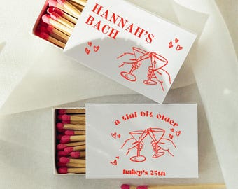 Custom Matchbox Favor Template: Martini Design (Digital Download)