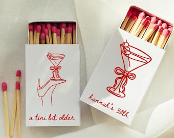 Matchbox Martini-mall för bröllop, matchar lite äldre, anpassad festgåva för möhippa, födelsedagspresent till vän, enkel nedladdning