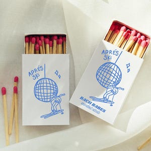 Apres-Ski-Junggesellinnenabschied-Streichholzschachtel-Vorlage, personalisierte Gastgeschenke (Digitaler Download)