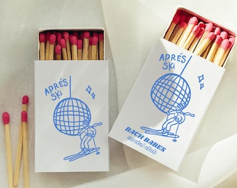 Apres Ski Matchbox Template Design Ski Bachelorette Themed Matches Party Favors for Bachelorette Personalized Matchbooks