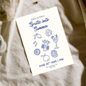 Dolce Vita laden Hand gezeichnet Doodle Junggesellinnenabschied Wochenende Bachelorette Wochenende Reiseplan Bearbeitbar Wunderlich Geburtstag Spritz in den Sommer
