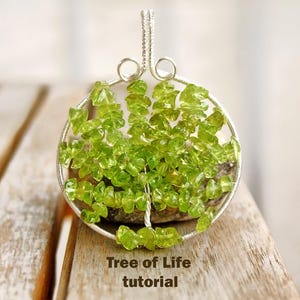 Wire Wrap Tree of Life Pendant Tutorial DIY Necklace PDF Wire Wrapping Jewelry Pattern Beginner Beaded Accessory Making Guide