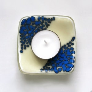 Fused Glass Art Tealight holder Candle holder Trinket dish Ring dish desk home decor Unique gift idea image 1